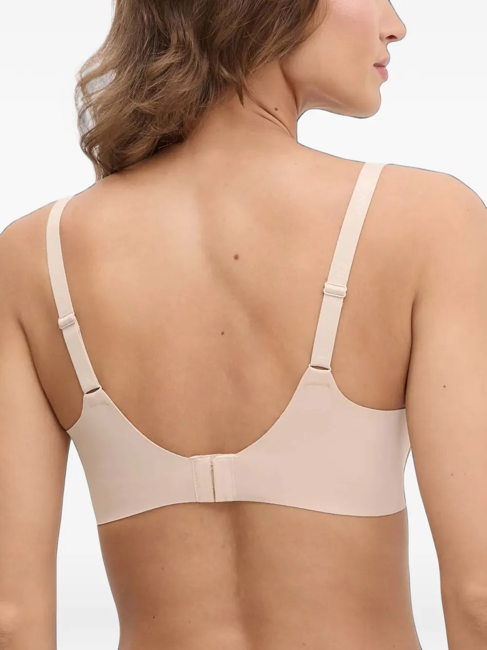 DKNY logo-appliqué seamless bras Beige