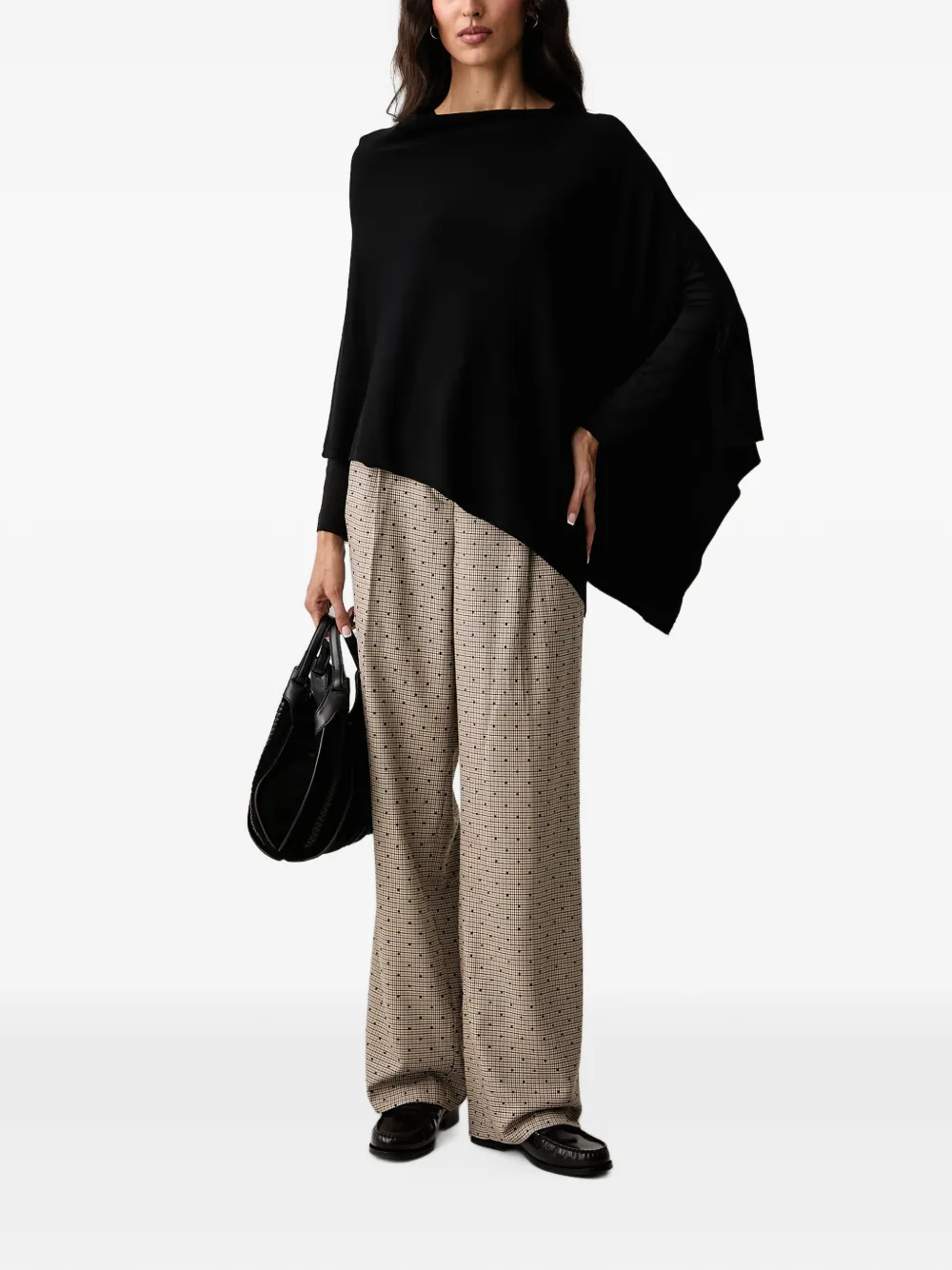DKNY Broek met pied-de-poule-print en stippen Beige