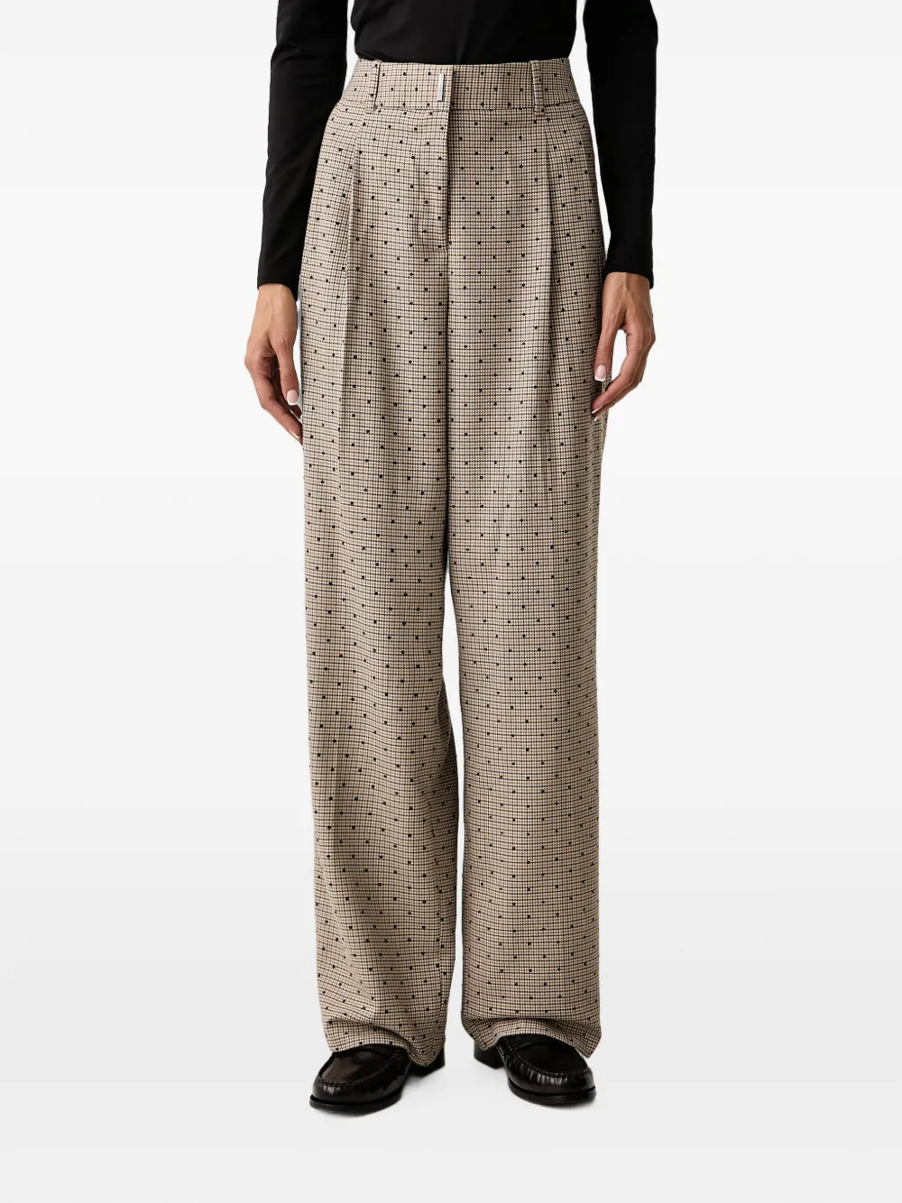 DKNY houndstooth-pattern polka-dot trousers
