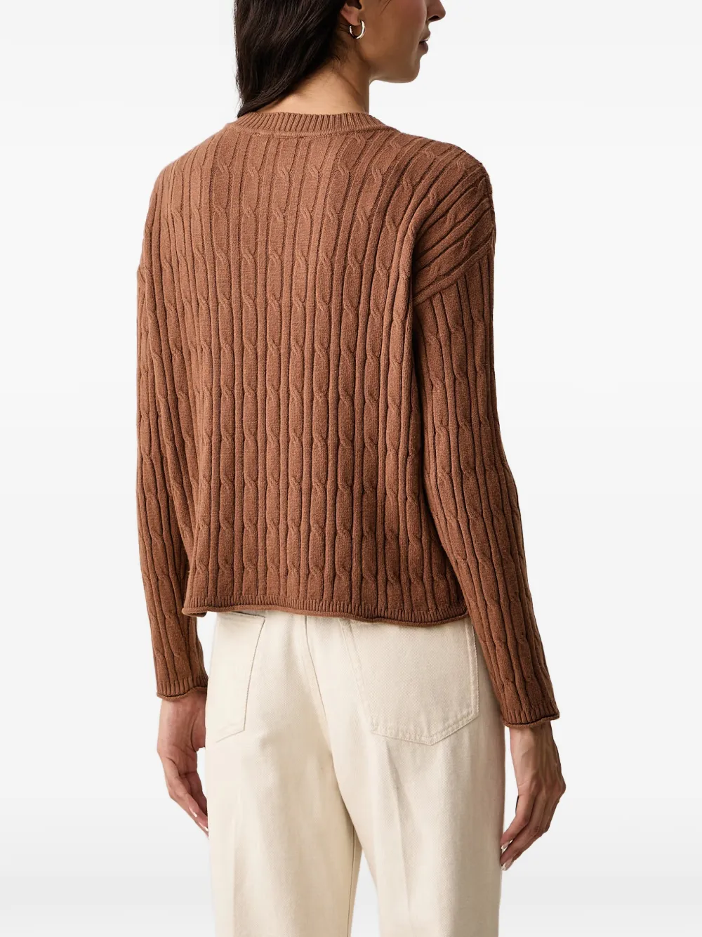 DKNY cable-knit logo-embroidered sweater Bruin