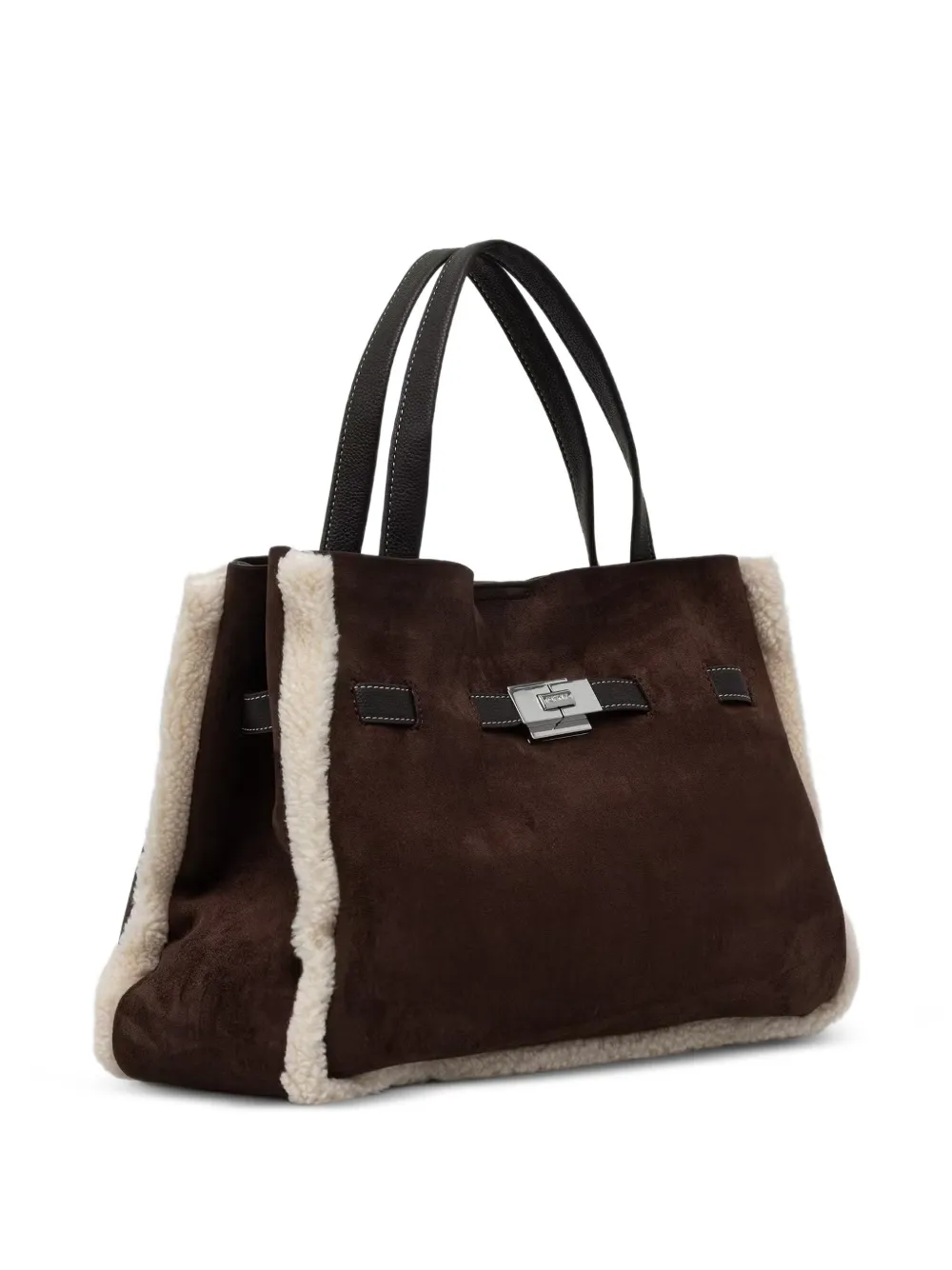 DKNY shearling-trim tote bag Bruin