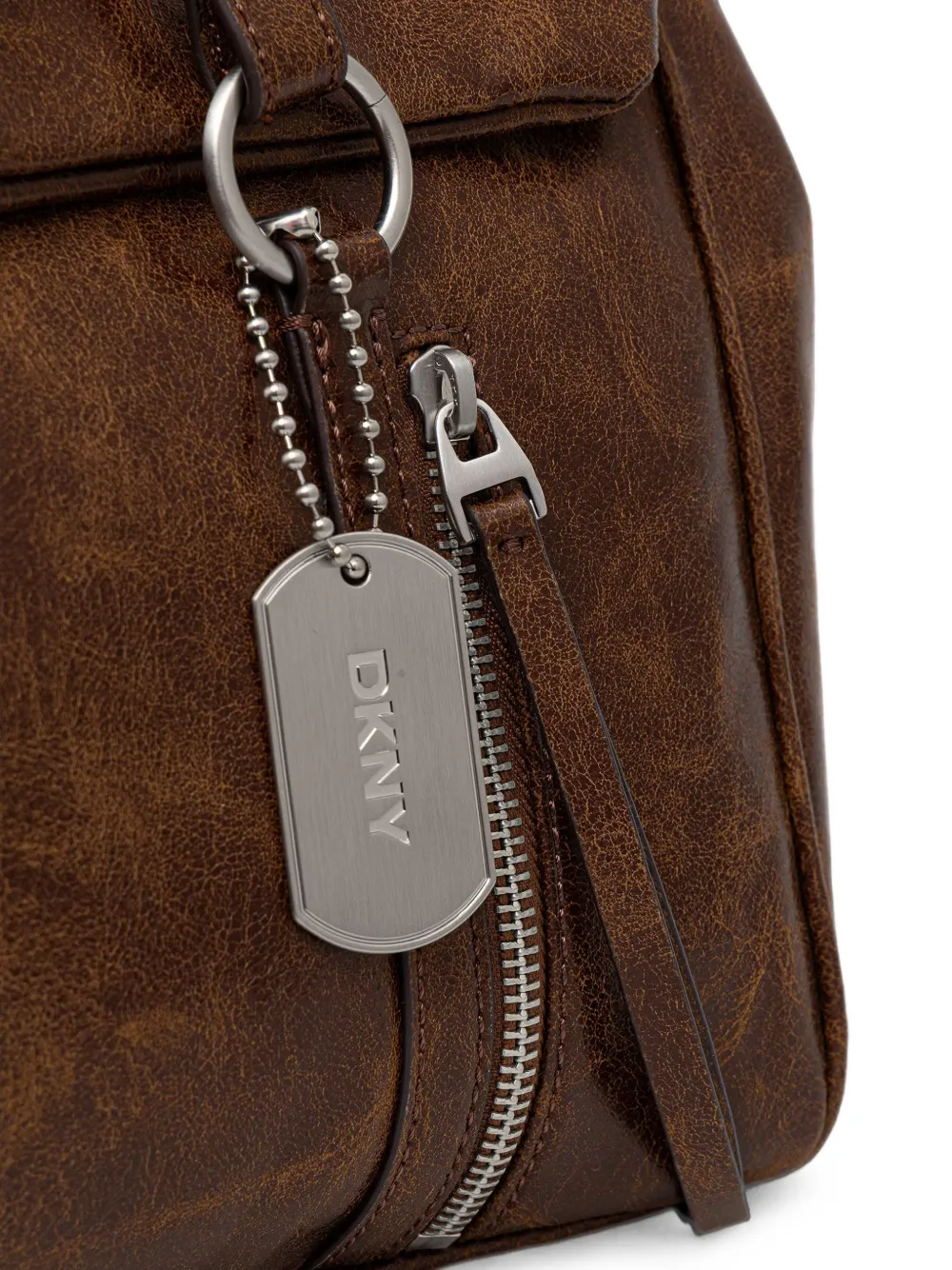 DKNY Shopper met ritssluiting en kettingdetail Bruin
