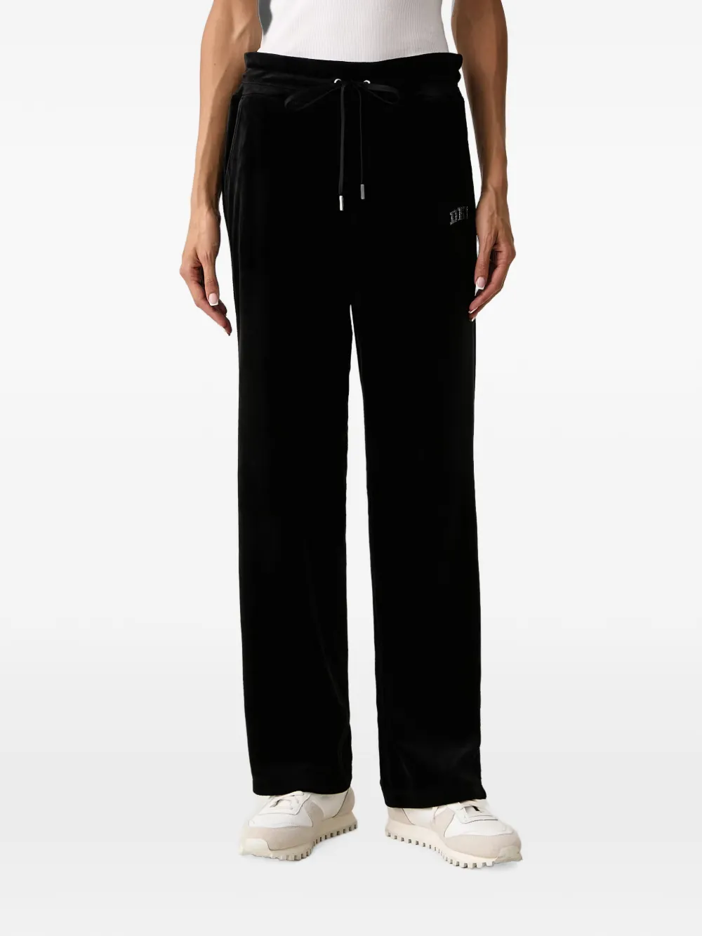 DKNY logo-embellished velvet track pants