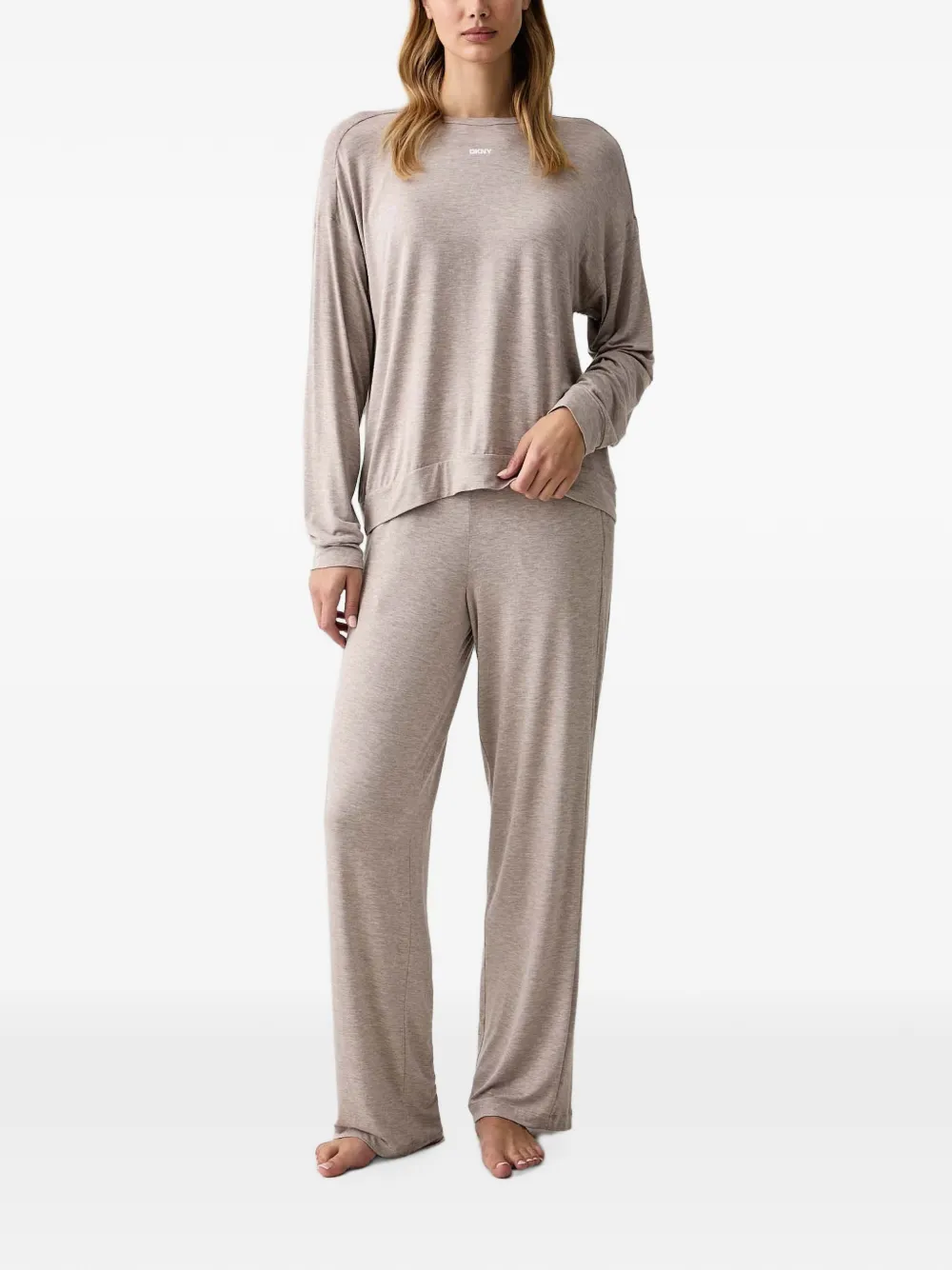 DKNY logo-print long-sleeve pajamas