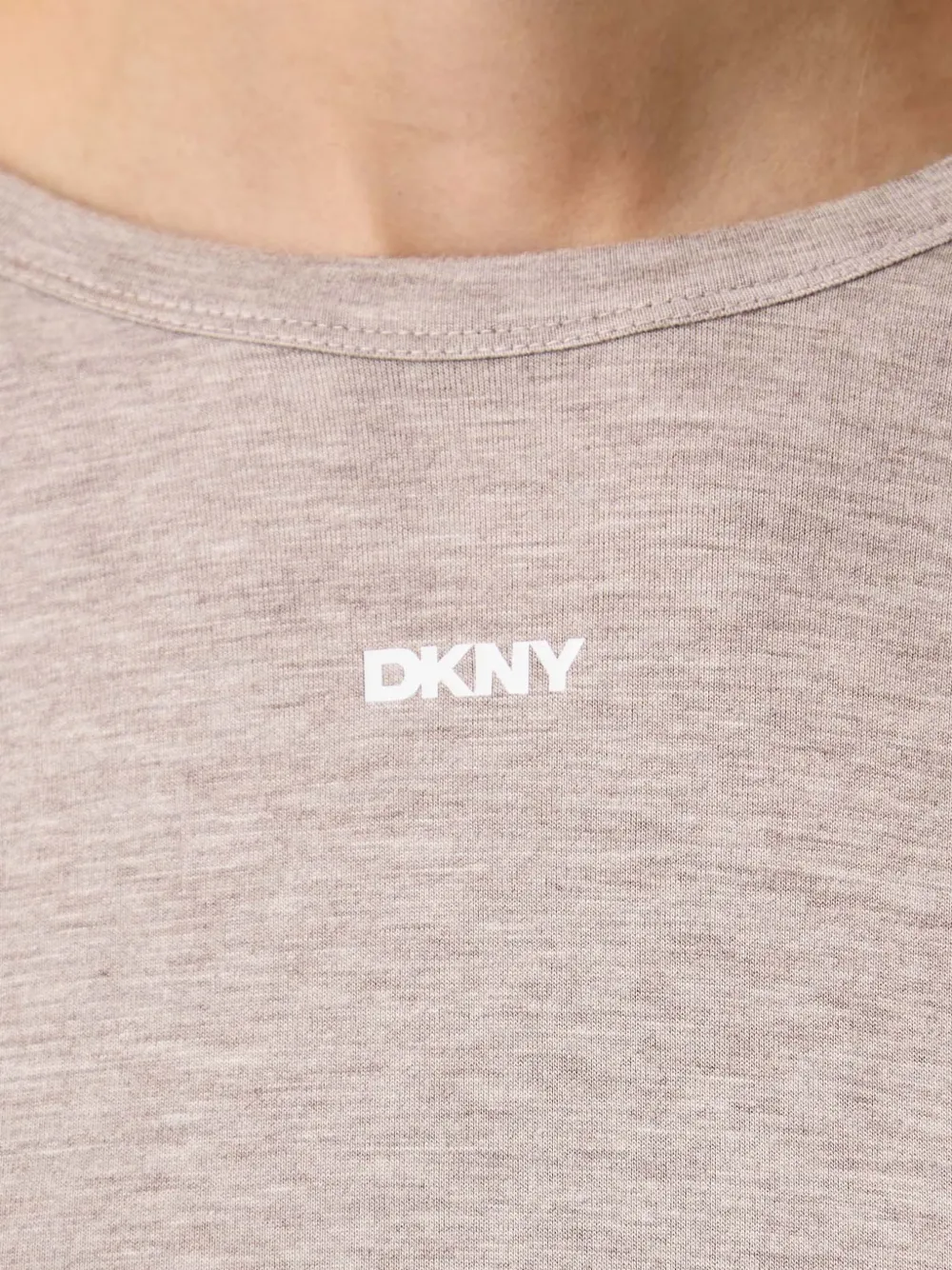 DKNY logo-print long-sleeve pajamas Beige