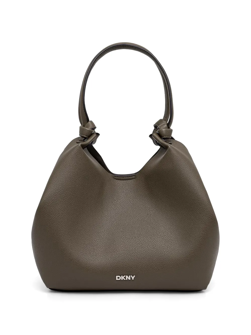 DKNY Paula pebbled-texture knotted tote bag Groen