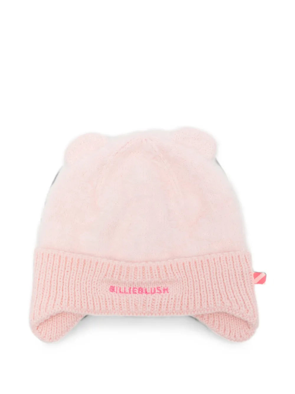 Billieblush logo-embroidered ear-detail beanie hat - Rosa