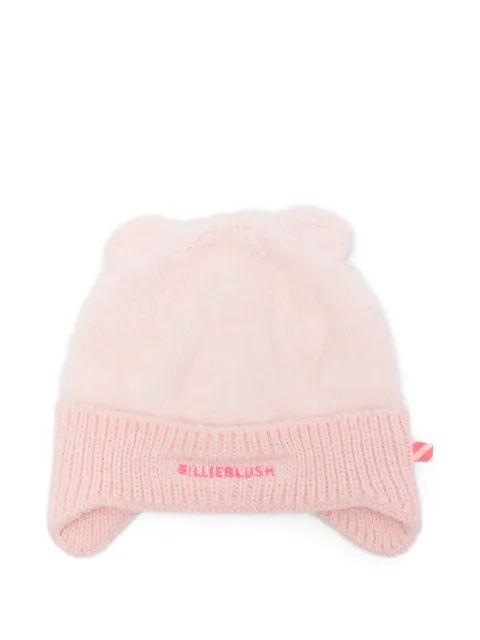 Billieblush gorro con logo bordado y detalle de orejas