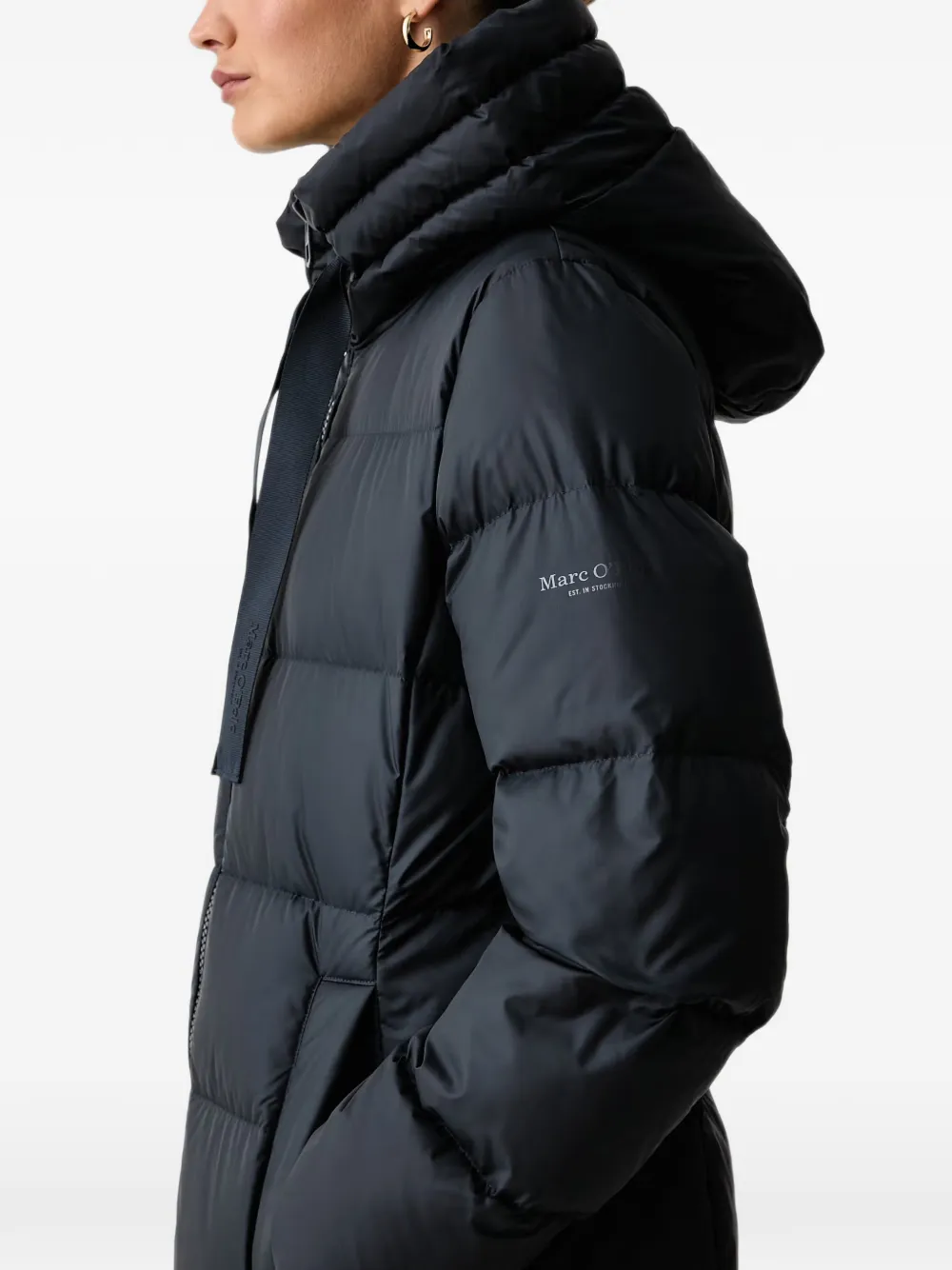Marc O'Polo quilted hooded jacket Blauw