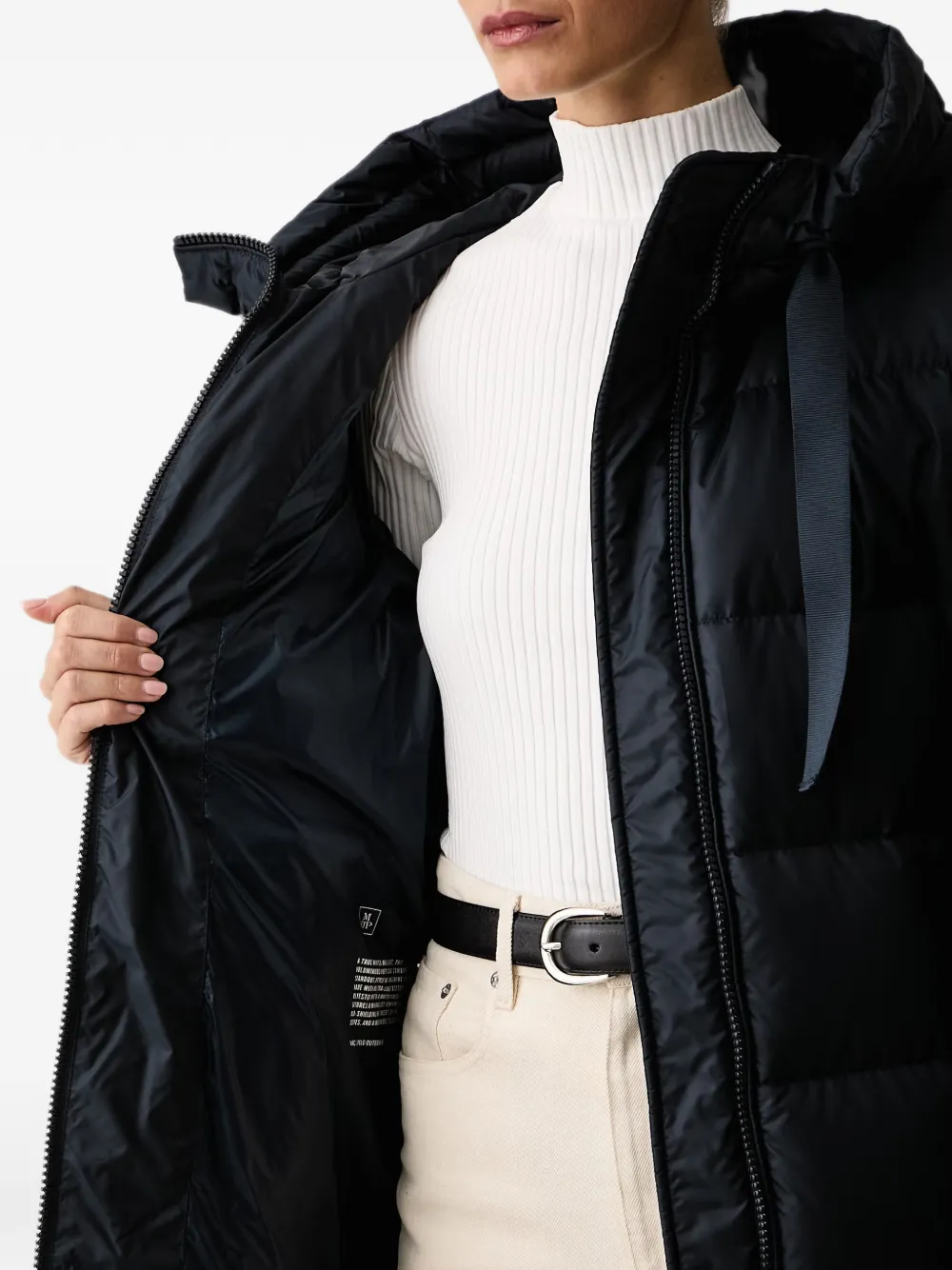 Marc O'Polo quilted hooded jacket Blauw