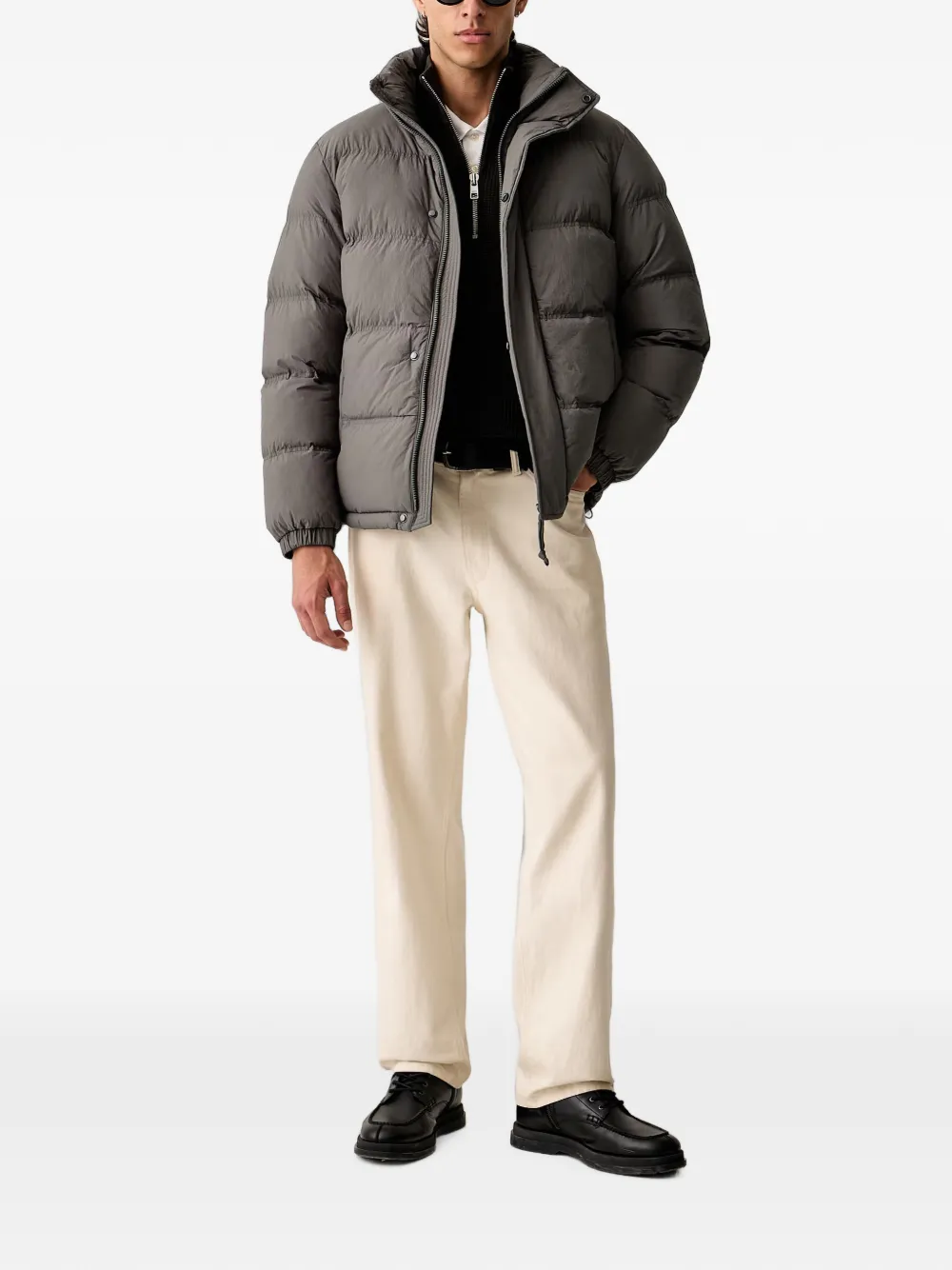 Marc O'Polo high-neck puffer jacket Grijs