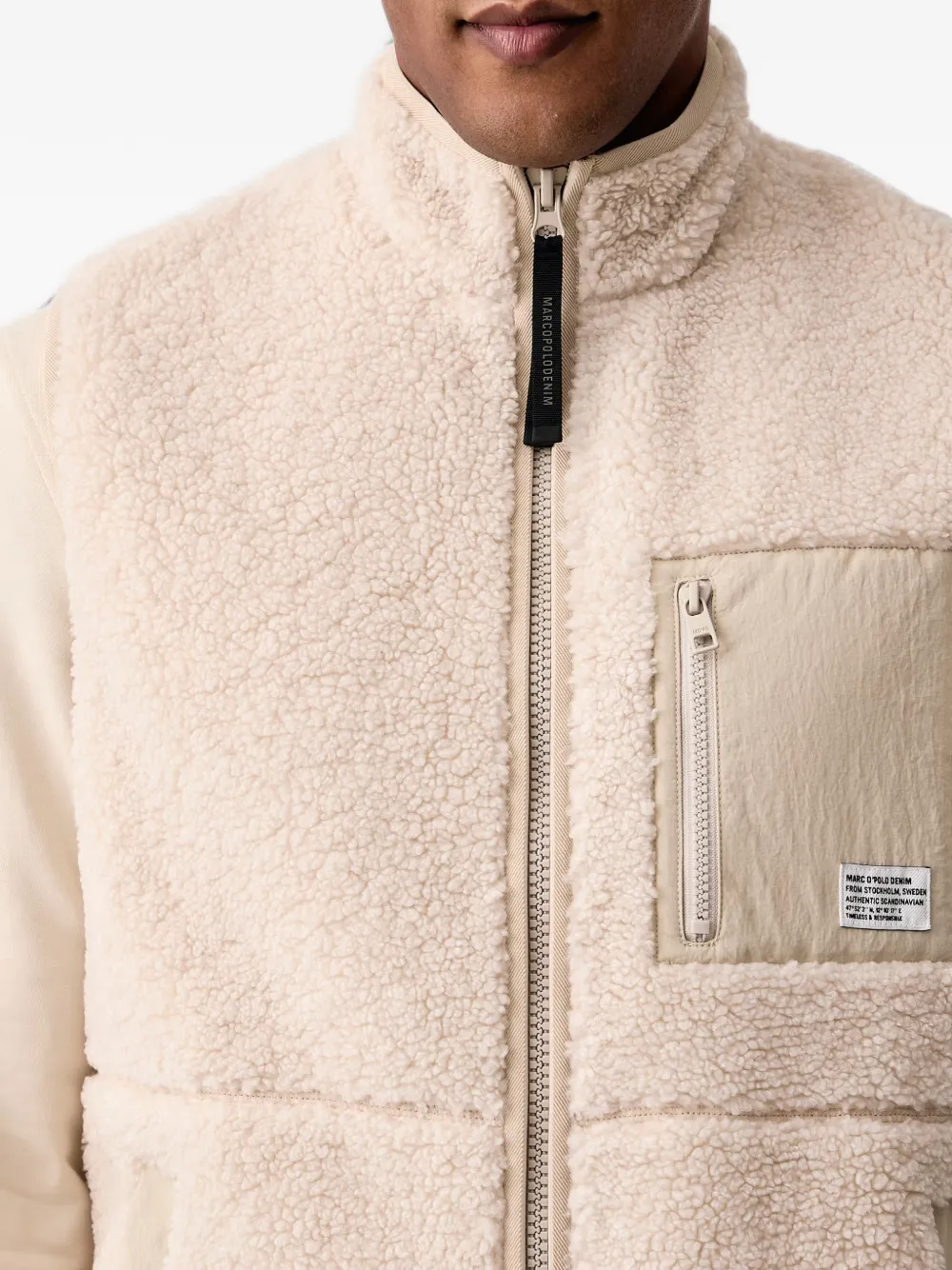 Marc O'Polo fleece zip-up gilet Beige