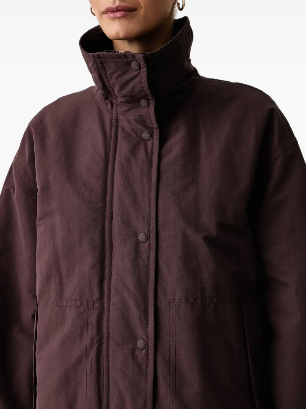Marc O'Polo Oversized jack met hoge hals en rits Rood