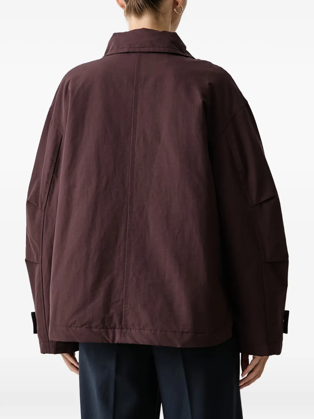 Marc O'Polo Oversized jack met hoge hals en rits Rood