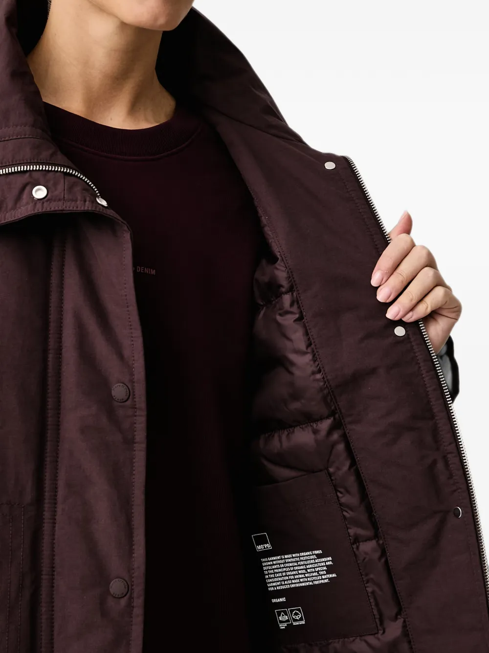 Marc O'Polo Oversized jack met hoge hals en rits Rood