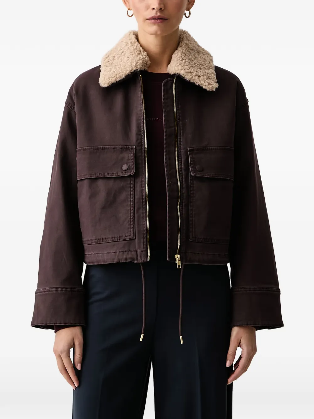 Marc O'Polo shearling-collar pocket-detail jacket