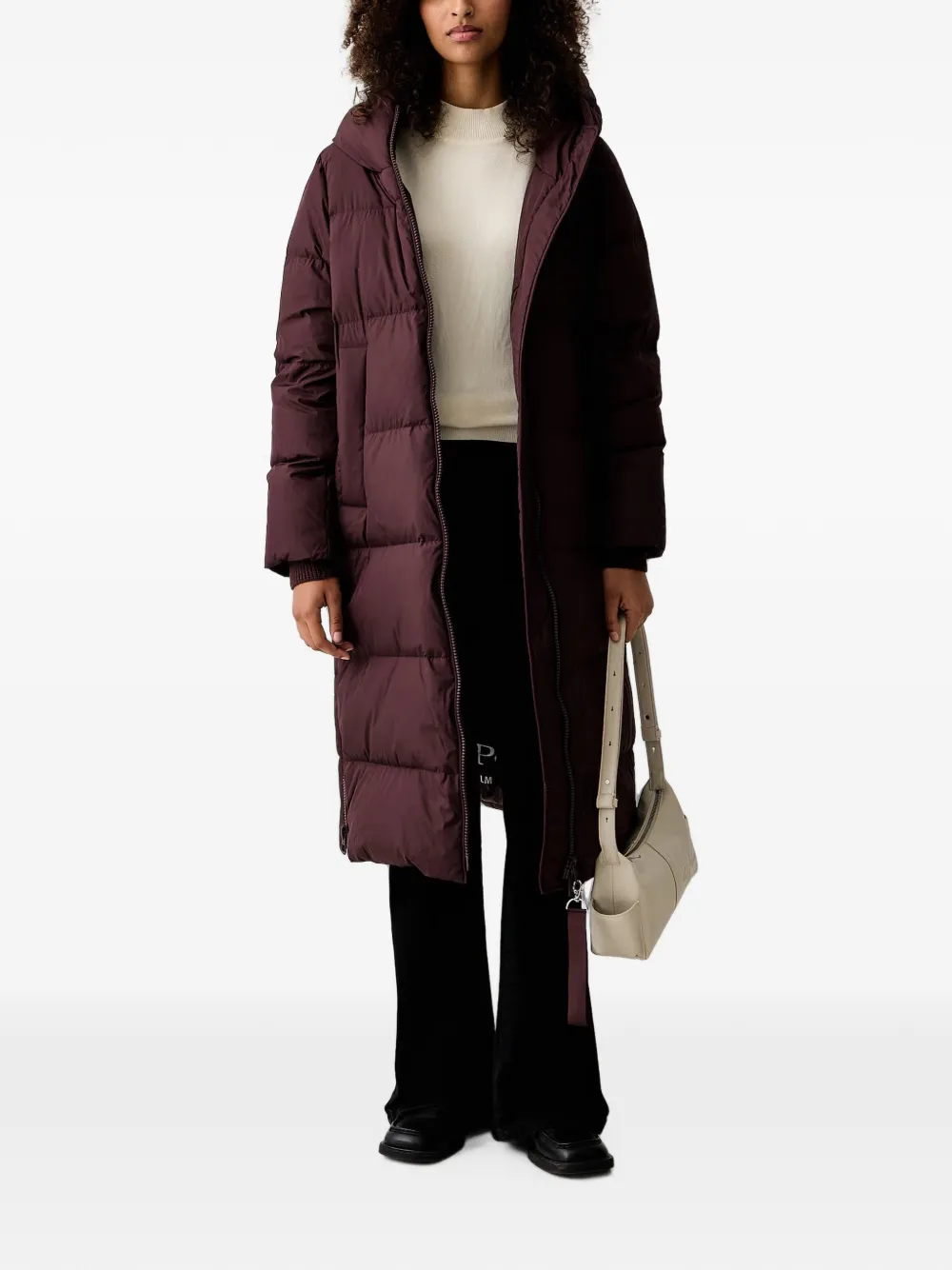 Marc O'Polo quilted hooded oversized coat Rood