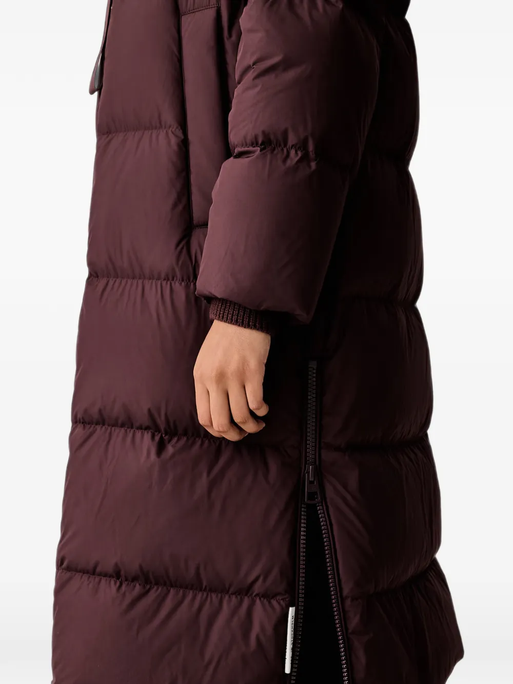 Marc O'Polo quilted hooded oversized coat Rood