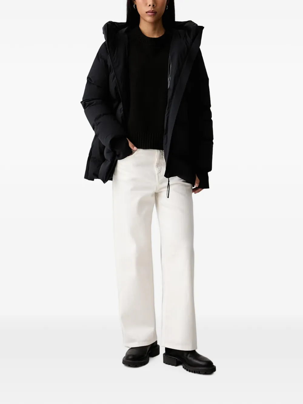 Marc O'Polo x Function hooded puffer jacket Zwart