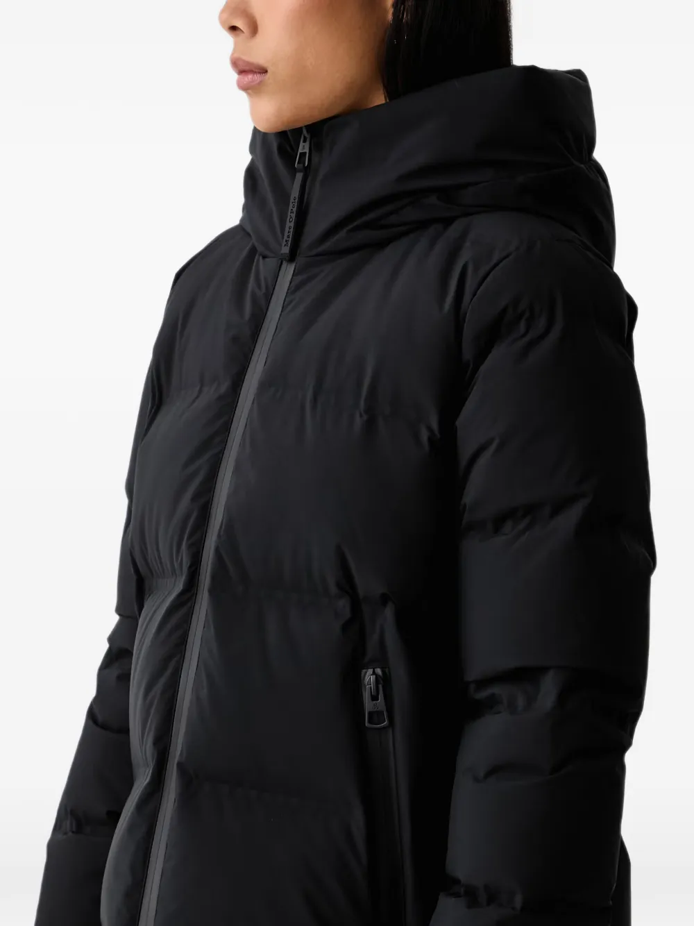 Marc O'Polo x Function hooded puffer jacket Zwart