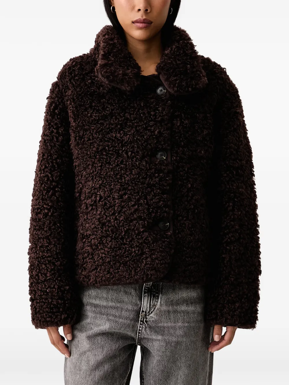 Marc O'Polo bouclé-texture jacket - Marrone