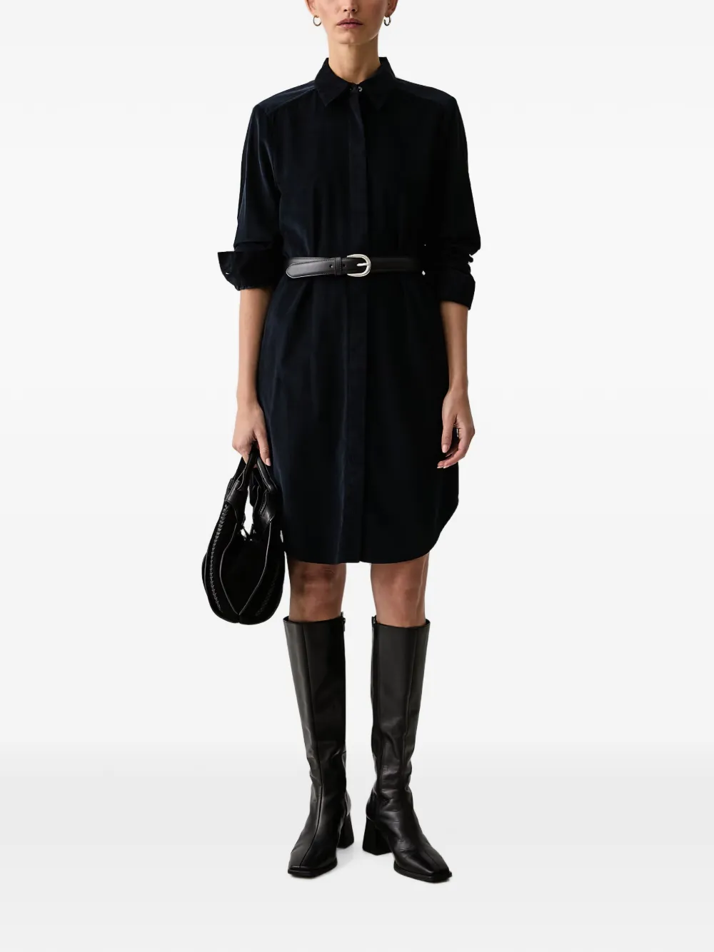 Marc O'Polo corduroy shirt mini dress Blauw