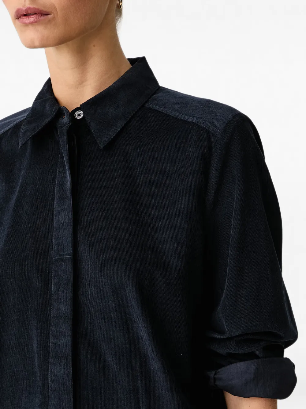 Marc O'Polo corduroy shirt mini dress Blauw