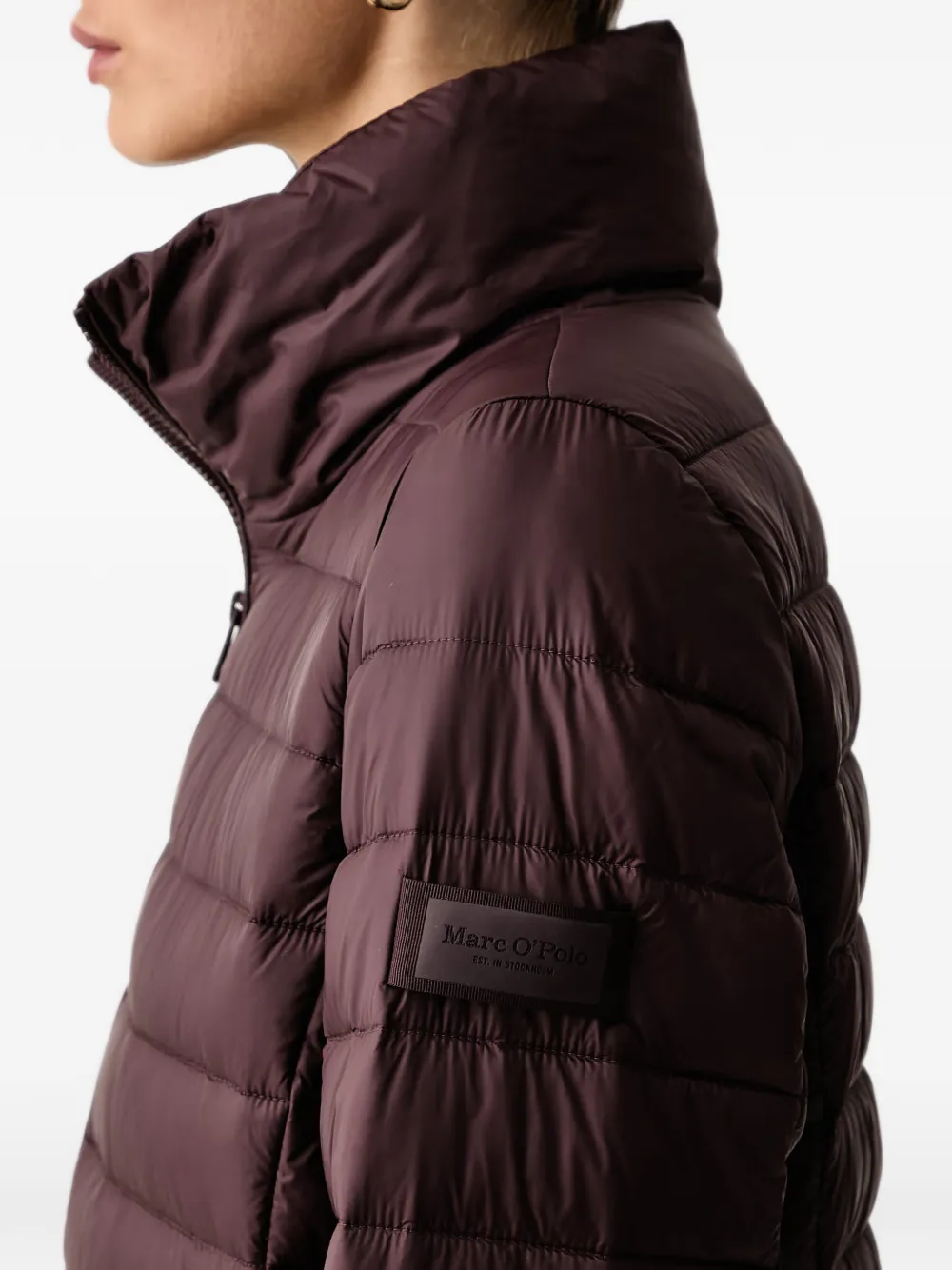 Marc O'Polo high-neck puffer jacket Rood