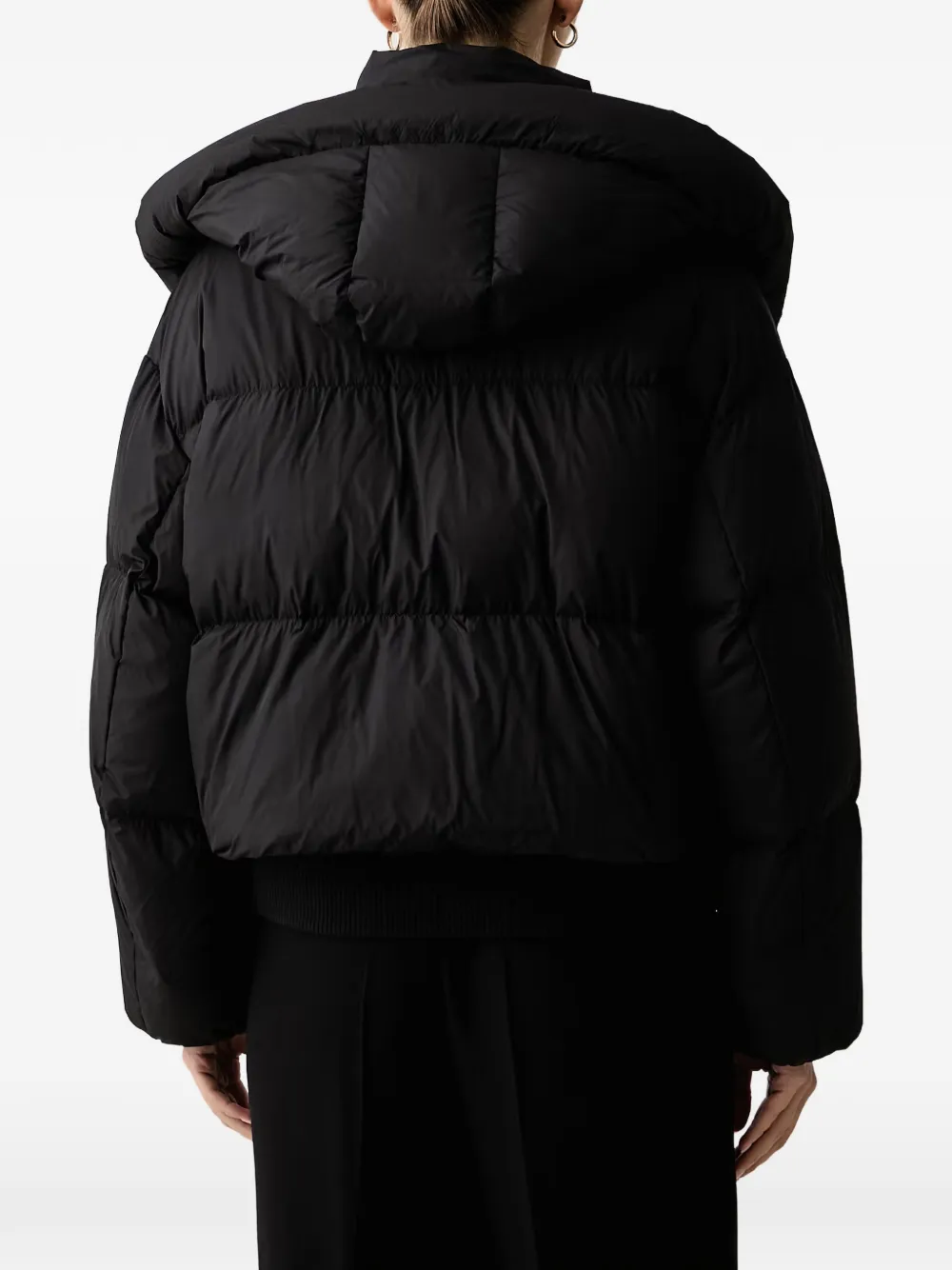 Marc O'Polo quilted hooded jacket Zwart