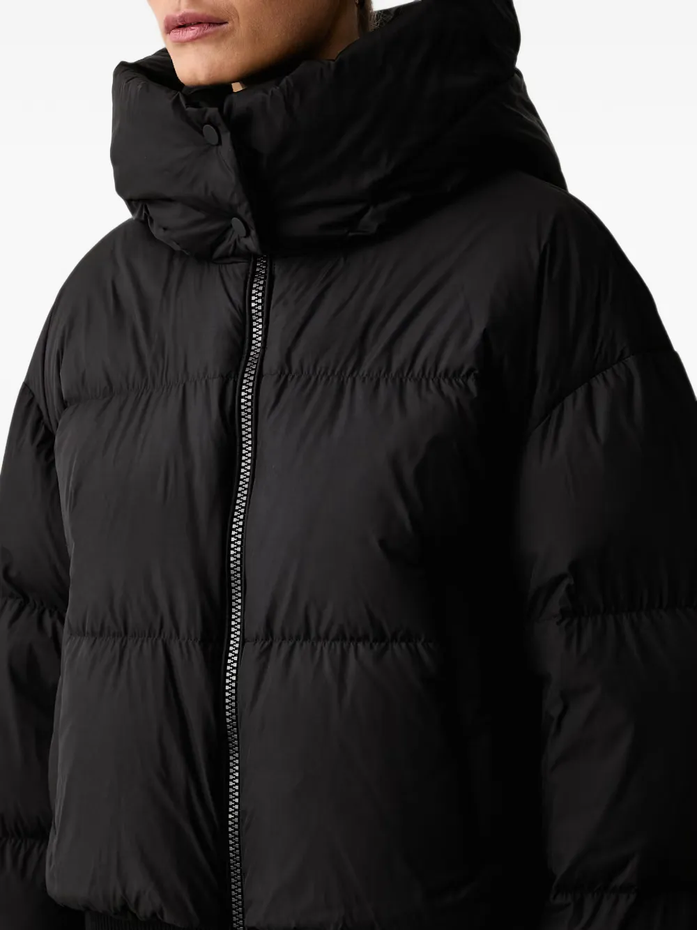 Marc O'Polo quilted hooded jacket Zwart