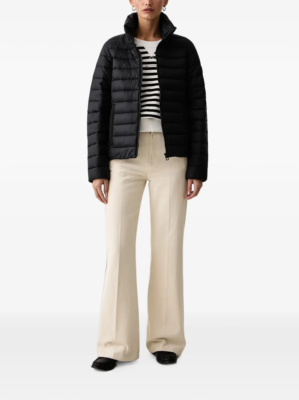 Marc O'Polo high-neck puffer jacket Zwart