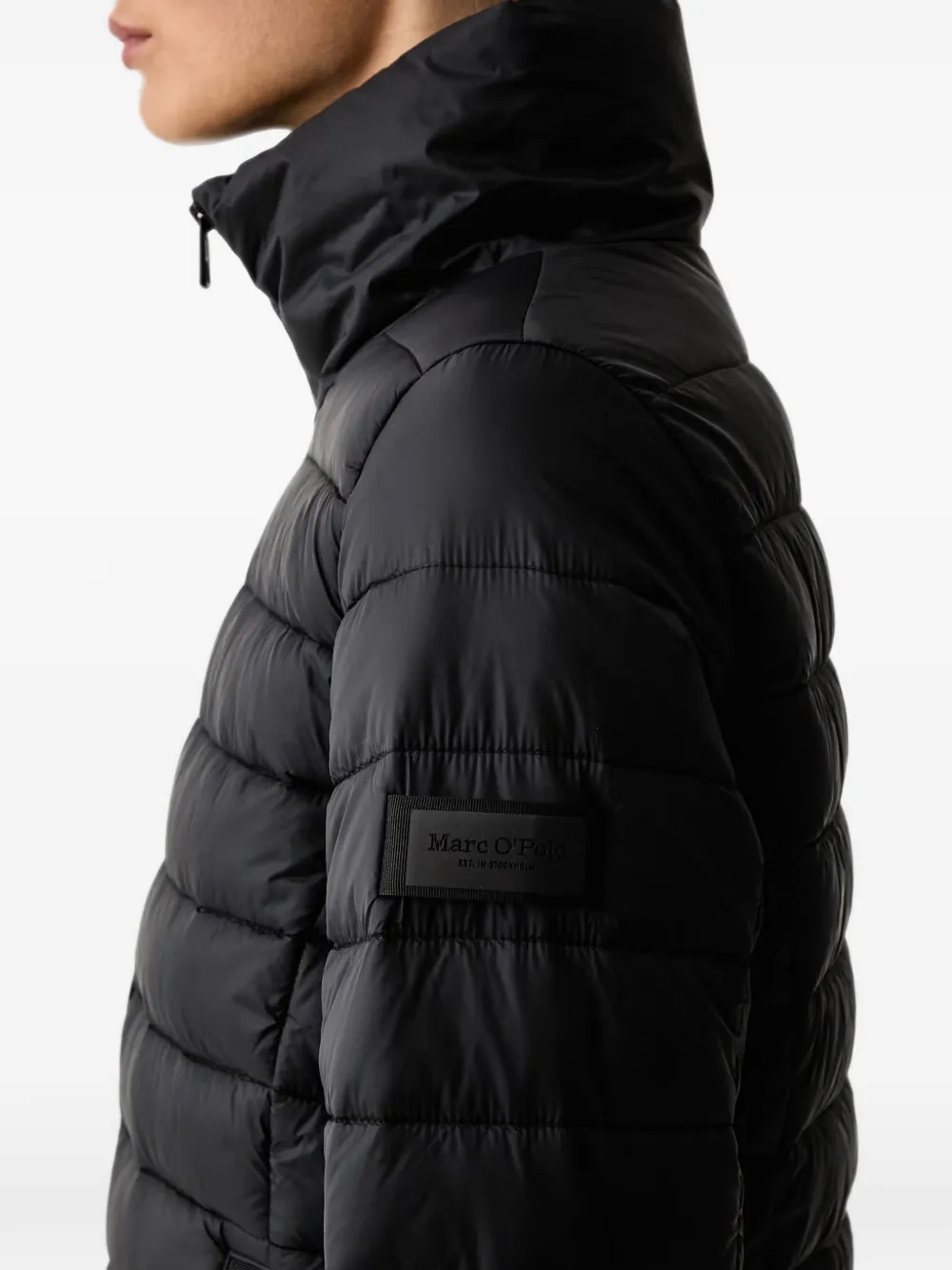Marc O'Polo high-neck puffer jacket Zwart
