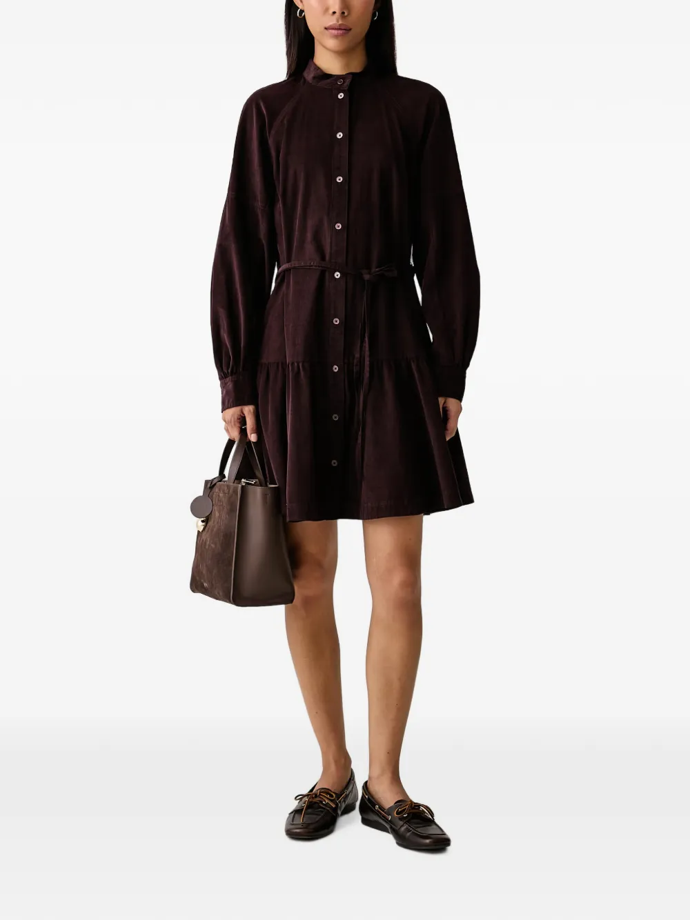 Marc O'Polo corduroy tiered mini dress
