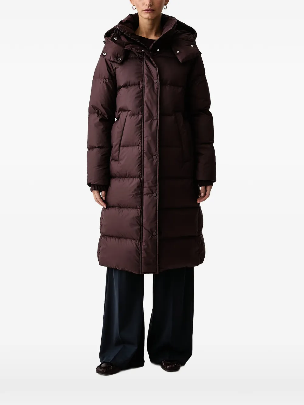 Marc O'Polo quilted hooded oversized coat - Rosso