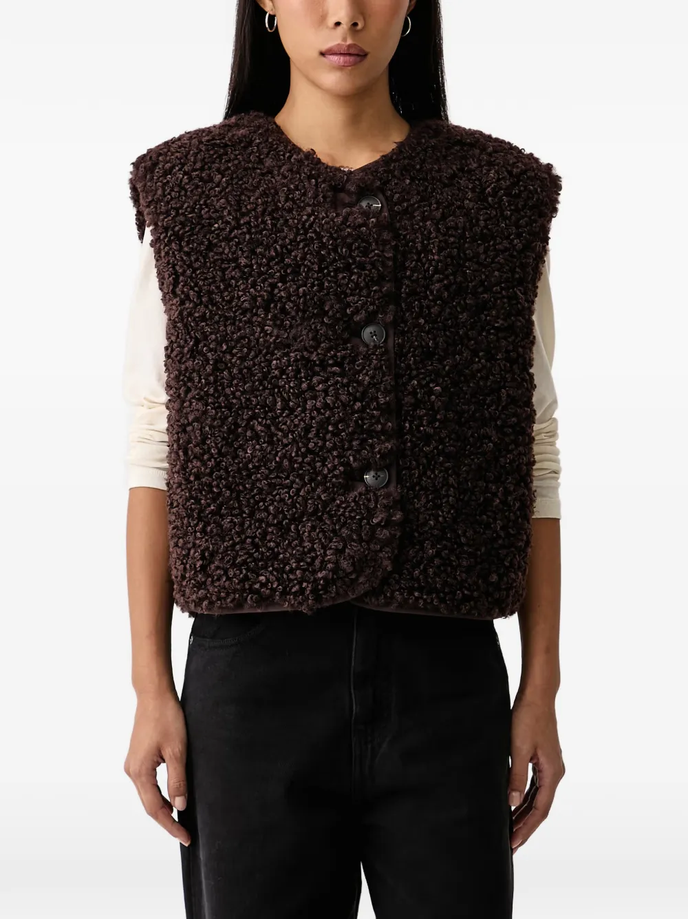 Marc O'Polo bouclé-texture waistcoat