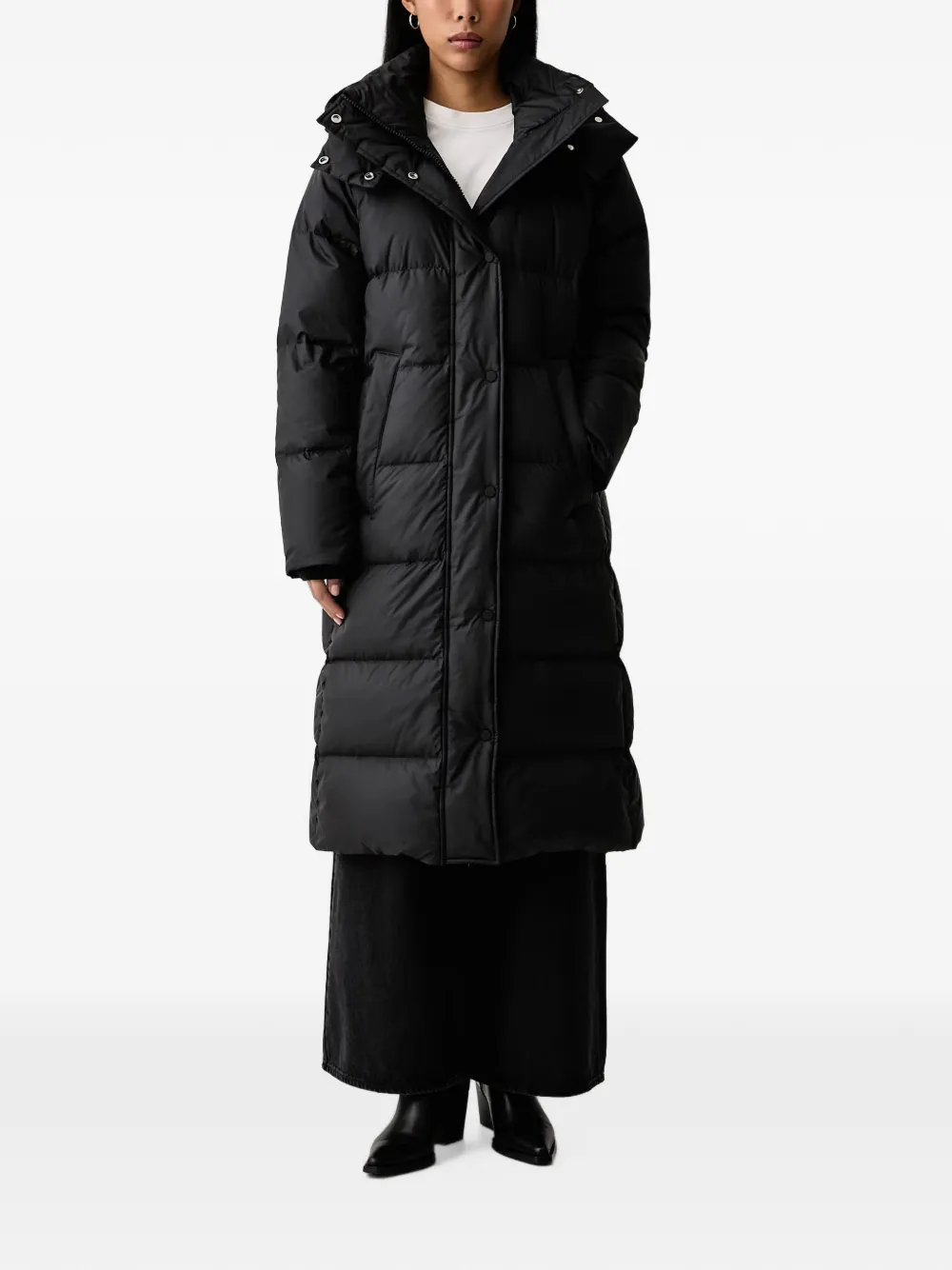 Marc O'Polo quilted hooded jacket Zwart