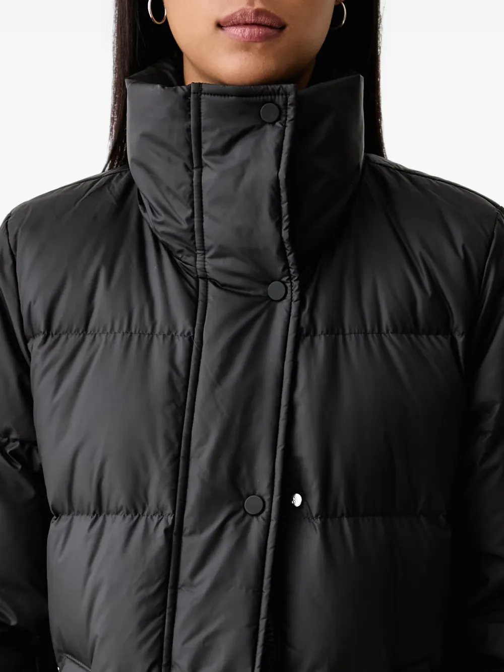 Marc O'Polo quilted hooded jacket Zwart