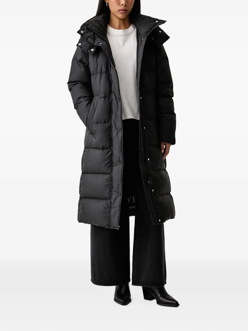 Marc O'Polo quilted hooded jacket Zwart