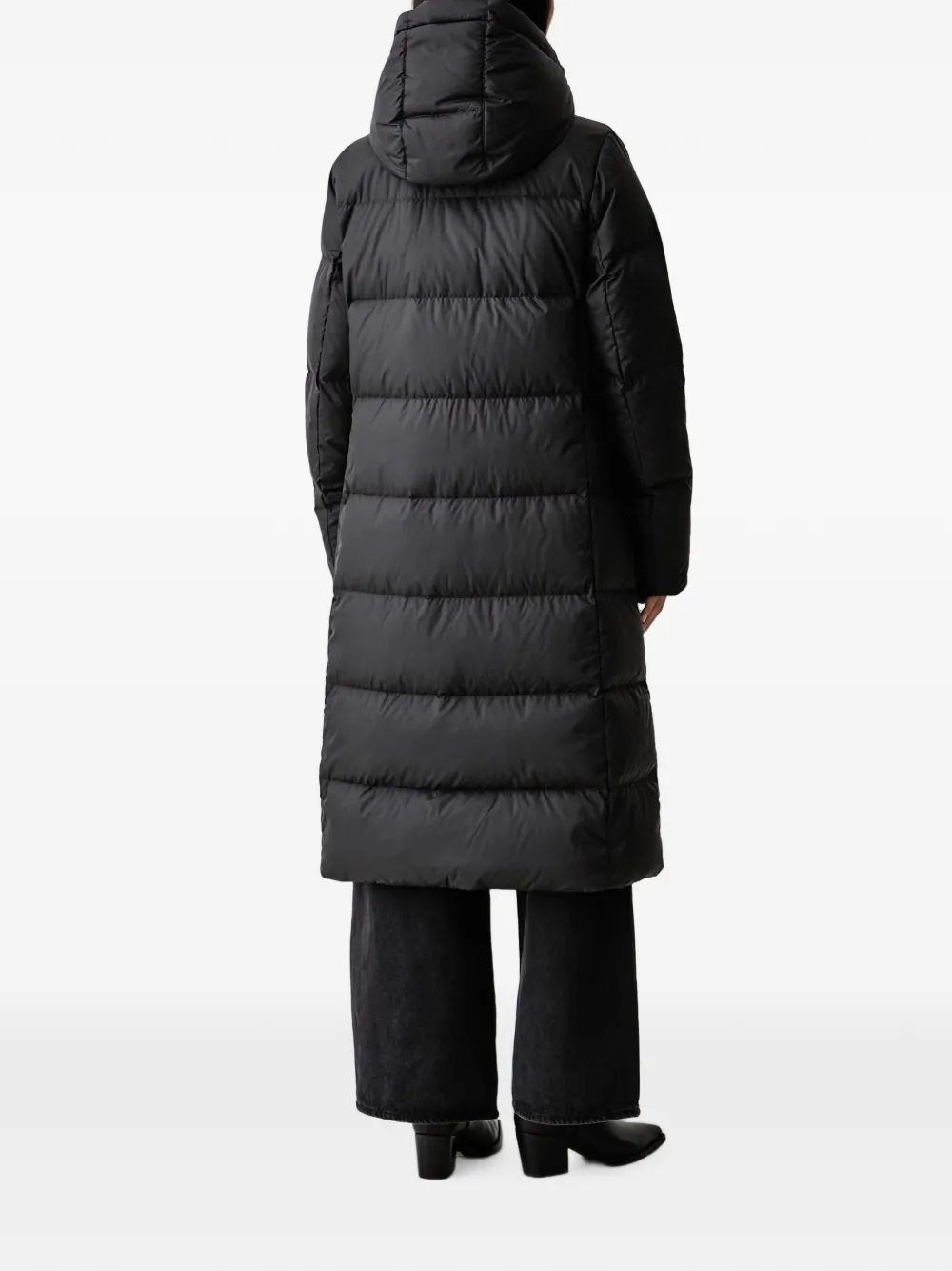 Marc O'Polo quilted hooded jacket Zwart