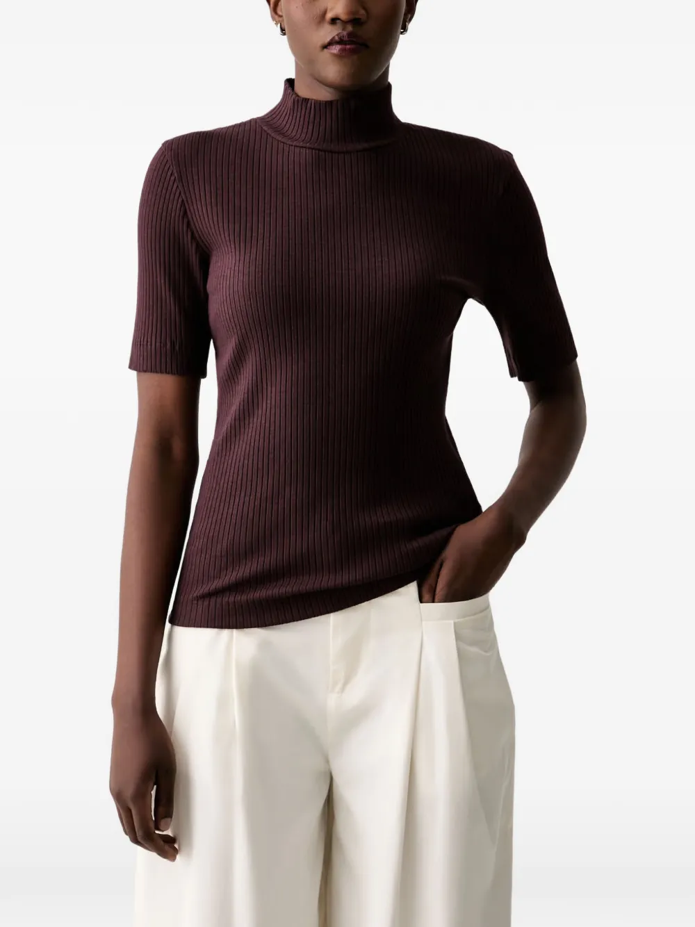 Marc O'Polo ribbed-knit short-sleeve top