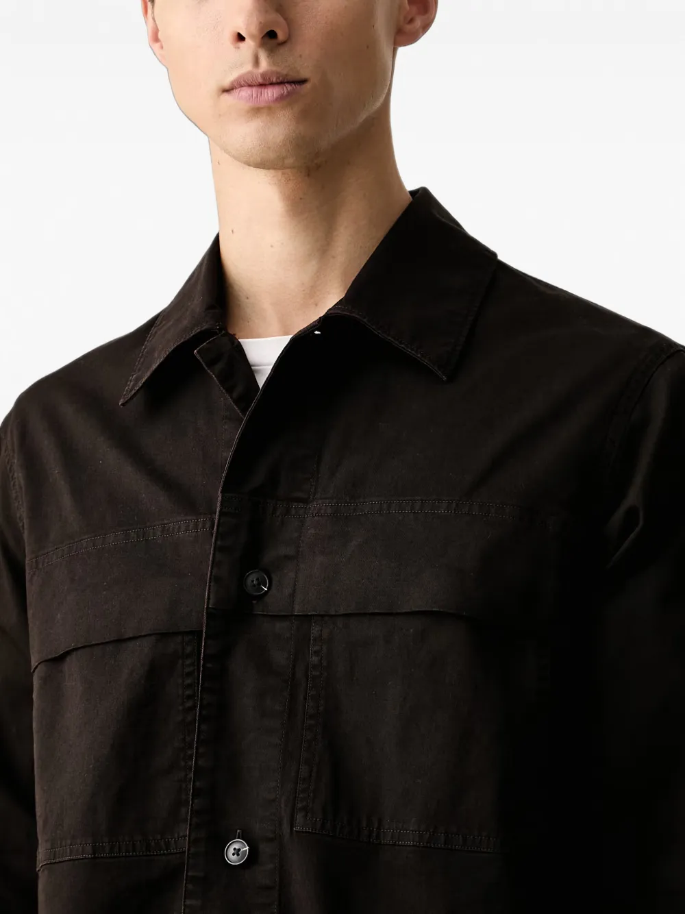 Marc O'Polo flap-pocket shirt jacket Zwart