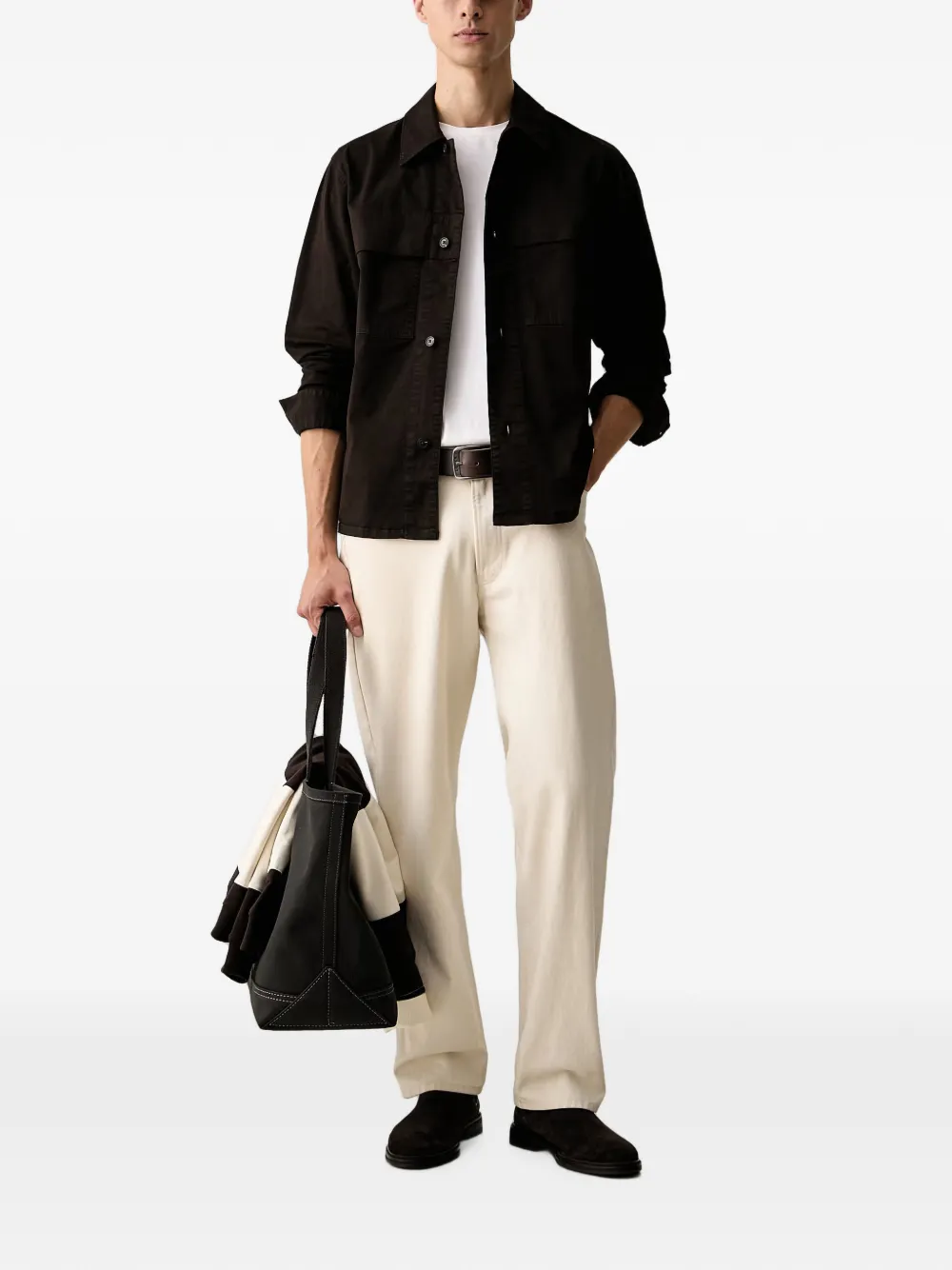 Marc O'Polo flap-pocket shirt jacket Zwart