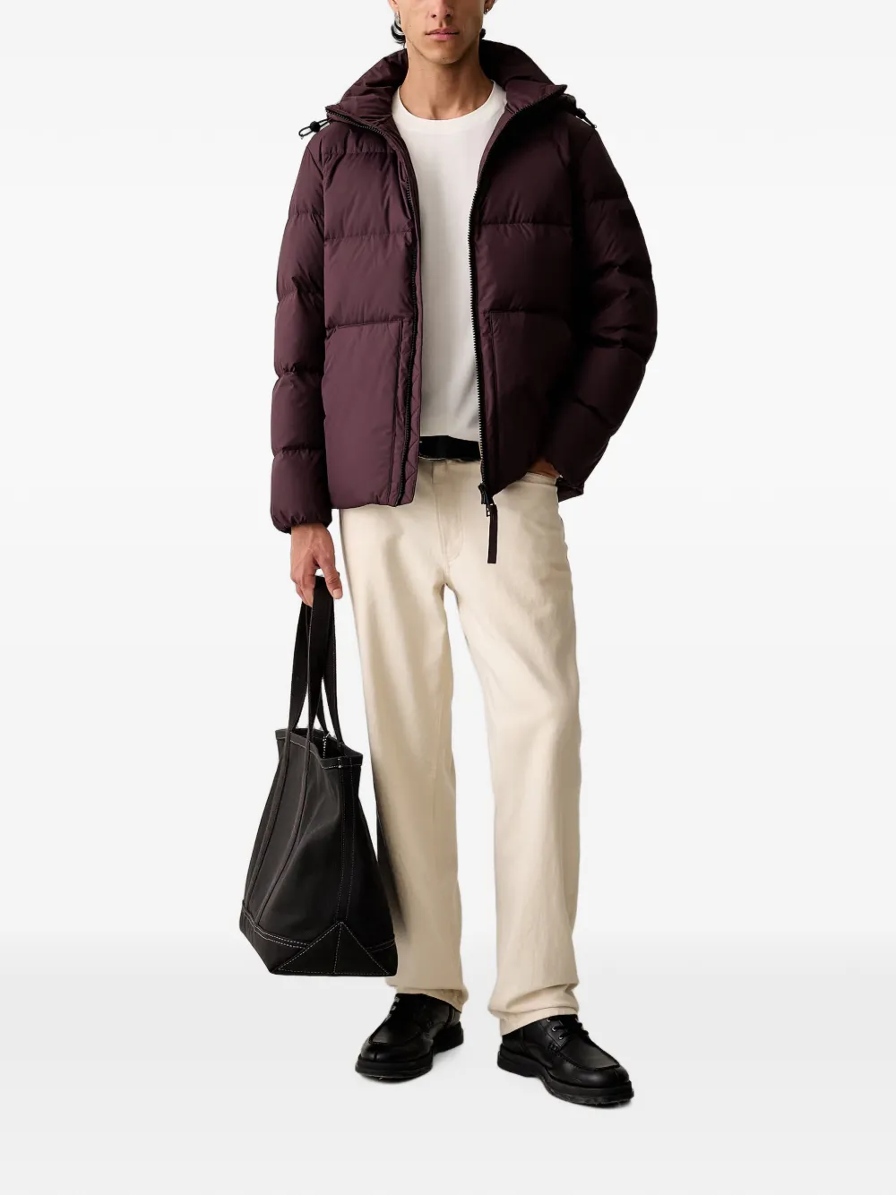 Marc O'Polo quilted hooded jacket Paars