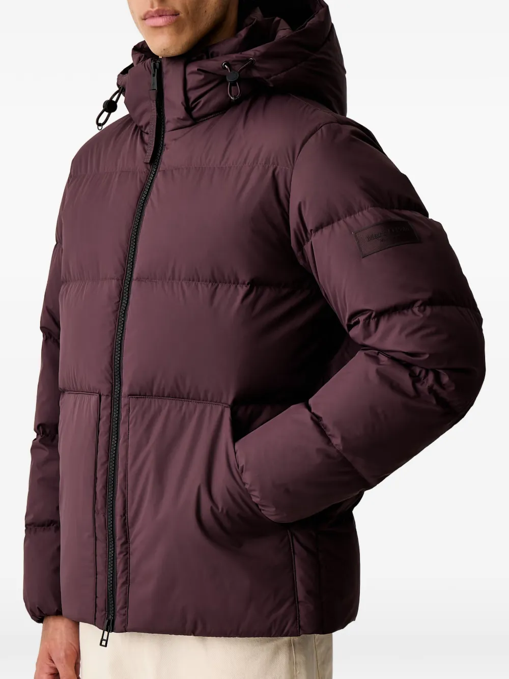 Marc O'Polo quilted hooded jacket Paars