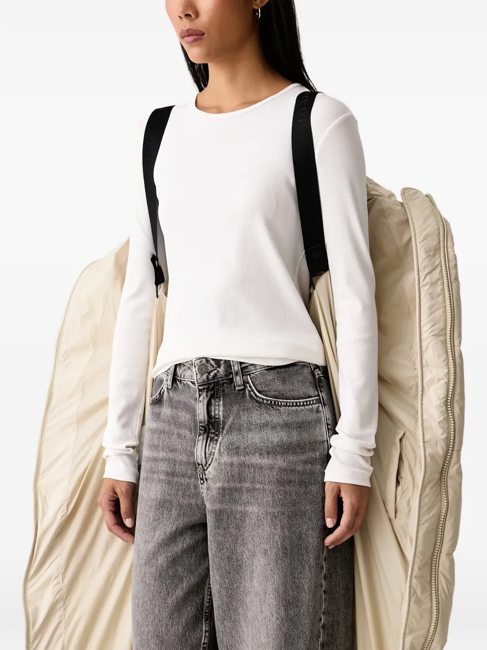Marc O'Polo Oversized gewatteerde jas met capuchon Beige