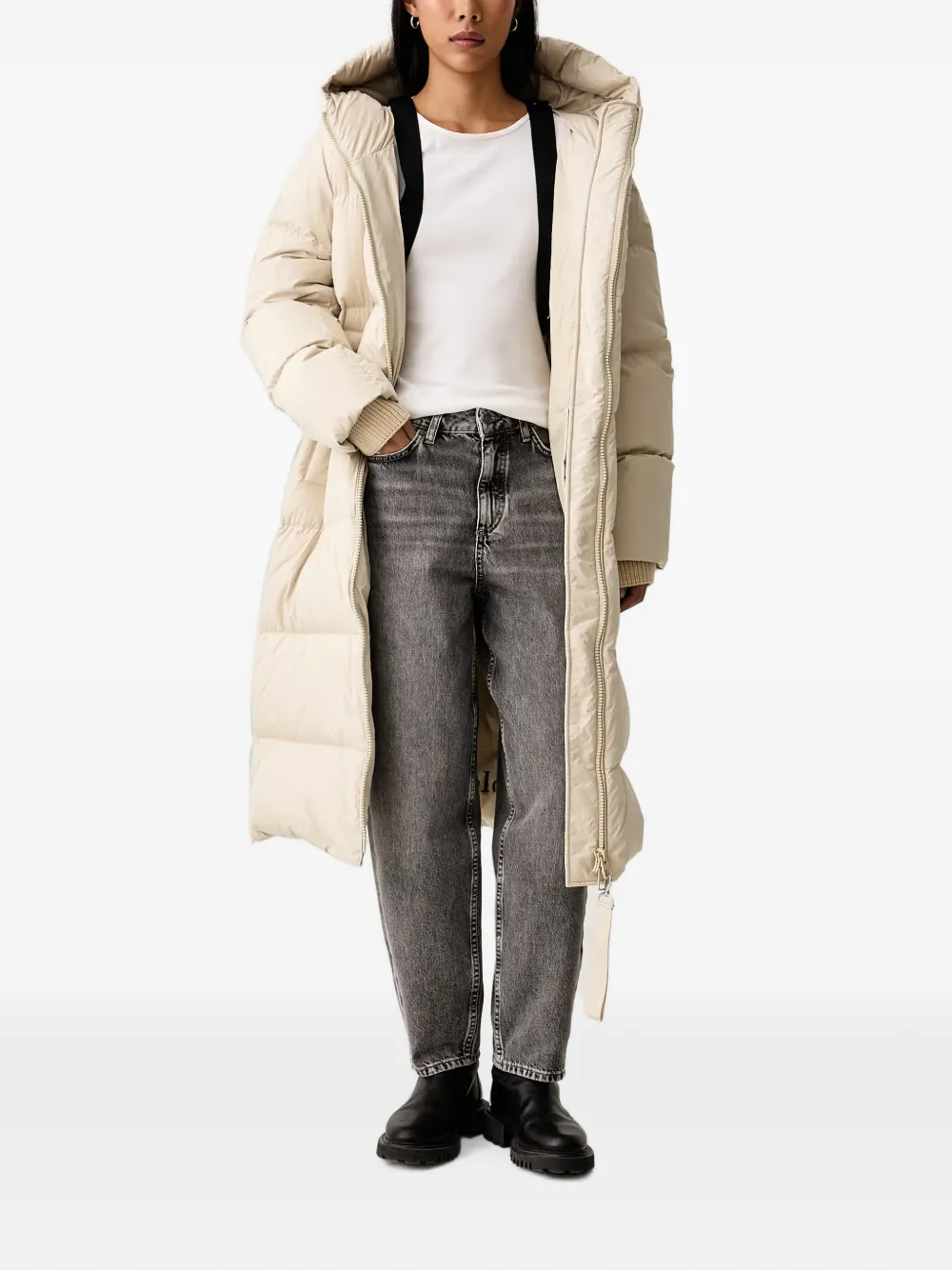 Marc O'Polo Oversized gewatteerde jas met capuchon Beige