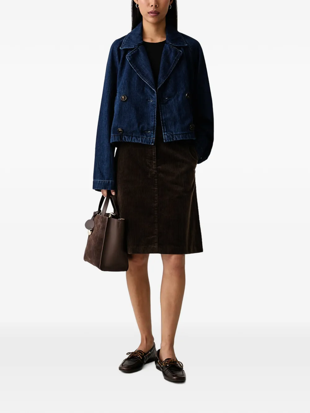 Marc O'Polo Jack met dubbele rij knopen Blauw