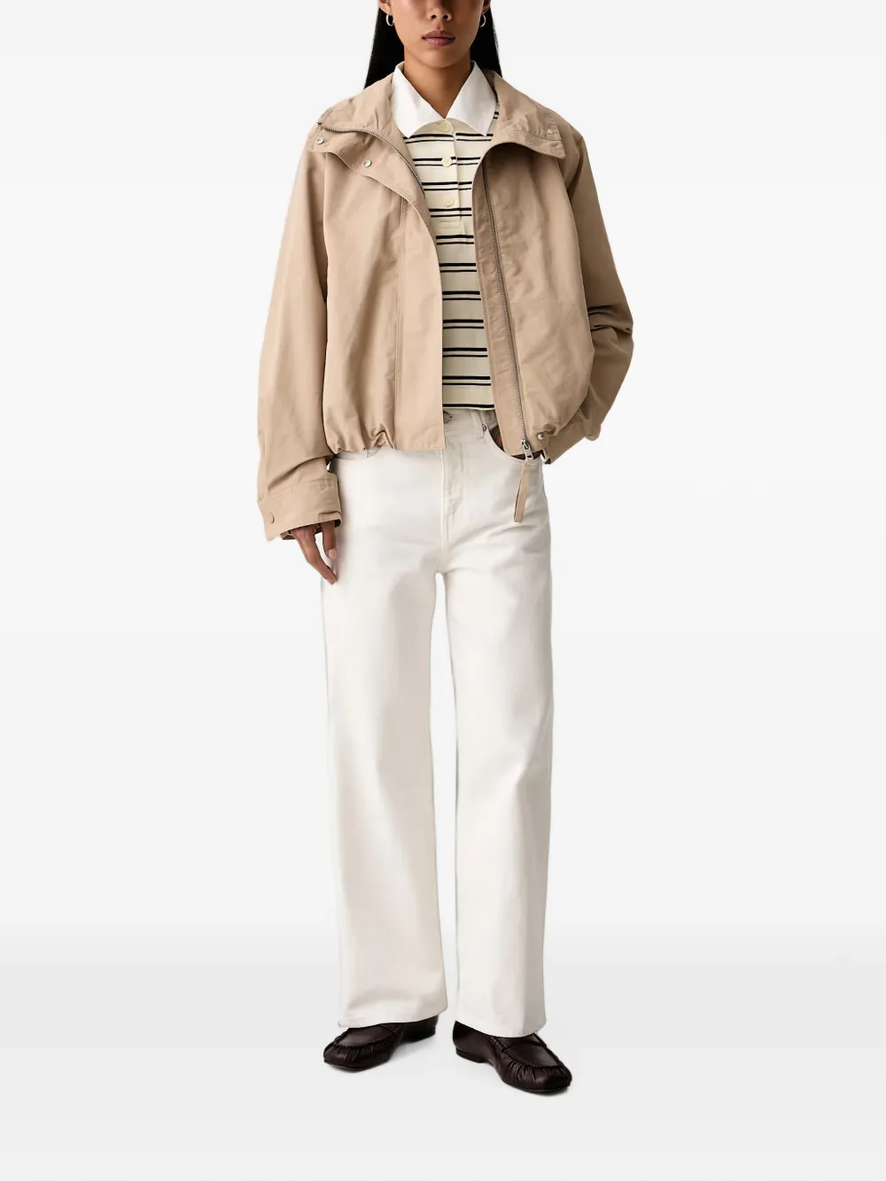 Marc O'Polo Bomberjack met hoge hals Beige