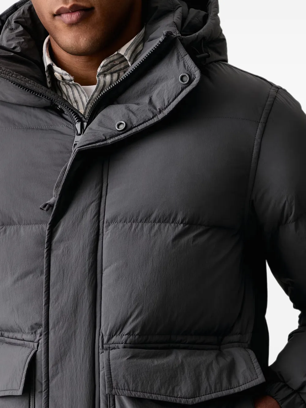 Marc O'Polo hooded quilted jacket Grijs