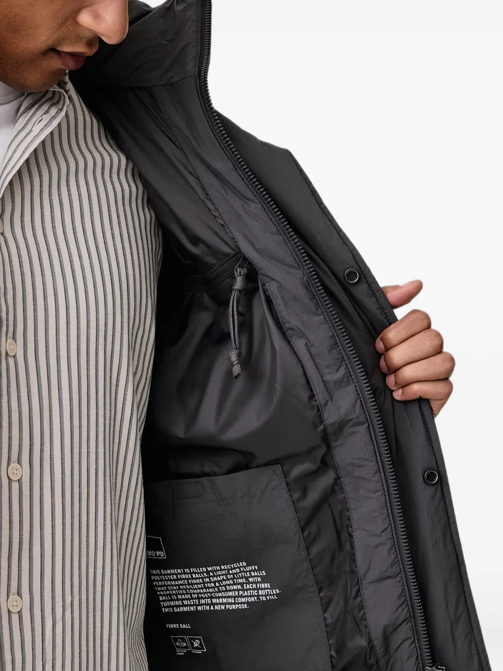 Marc O'Polo hooded quilted jacket Grijs